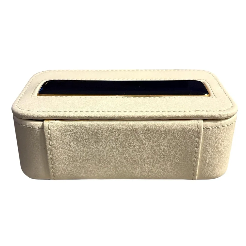 Limoges France Chamart Travel Jewelry Box Holder Vintage Porcelain Tile Accent‎